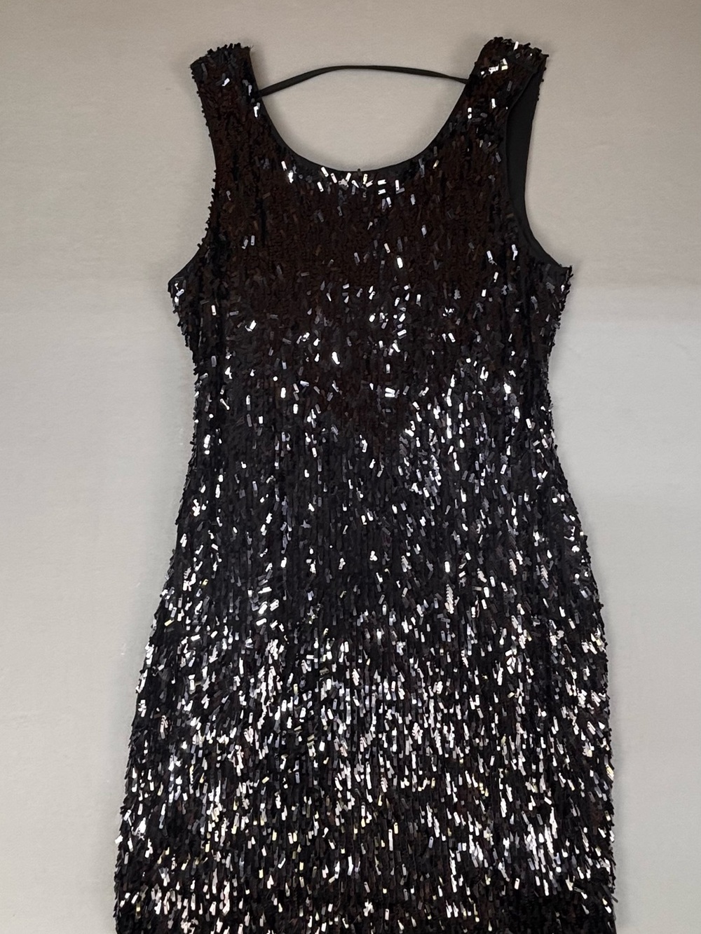 Express Black Sequin Midi Dress